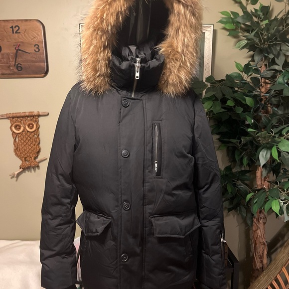 Soia & Kyo men’s Black Puffer Jacket with Fur Trim - Picture 4 of 15